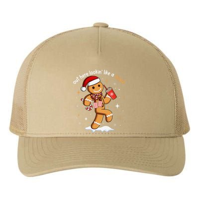 Out Here Looking Like A Snack Funny Boujee Xmas Gingerbread Yupoong Adult 5-Panel Trucker Hat