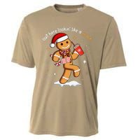 Out Here Looking Like A Snack Funny Boujee Xmas Gingerbread Cooling Performance Crew T-Shirt