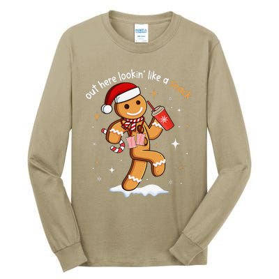 Out Here Looking Like A Snack Funny Boujee Xmas Gingerbread Tall Long Sleeve T-Shirt