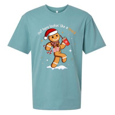 Out Here Looking Like A Snack Funny Boujee Xmas Gingerbread Sueded Cloud Jersey T-Shirt