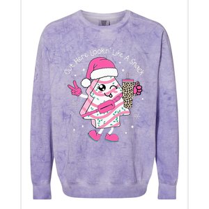 Out Here Looking Like A Snack Cute Boo Jee Xmas Trees Cakes Colorblast Crewneck Sweatshirt