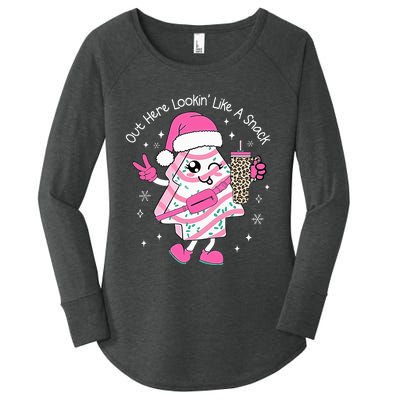 Out Here Looking Like A Snack Cute Boo Jee Xmas Trees Cakes Women's Perfect Tri Tunic Long Sleeve Shirt