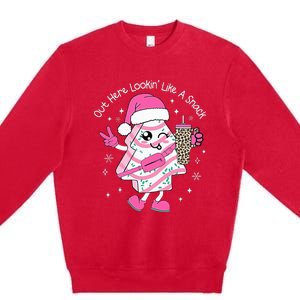 Out Here Looking Like A Snack Cute Boo Jee Xmas Trees Cakes Premium Crewneck Sweatshirt