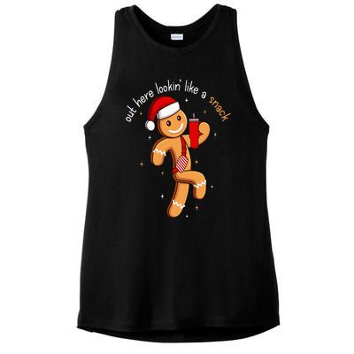 Out Here Looking Like A Snack Funny BouJee Xmas Gingerbread Ladies PosiCharge Tri-Blend Wicking Tank