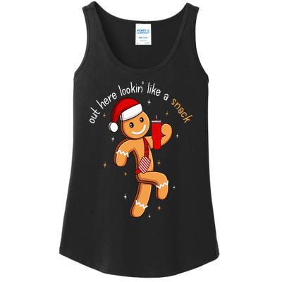 Out Here Looking Like A Snack Funny BouJee Xmas Gingerbread Ladies Essential Tank