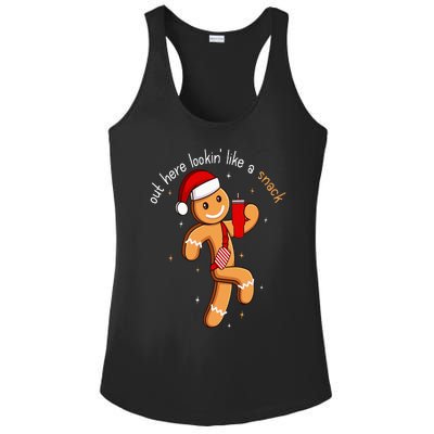 Out Here Looking Like A Snack Funny BouJee Xmas Gingerbread Ladies PosiCharge Competitor Racerback Tank