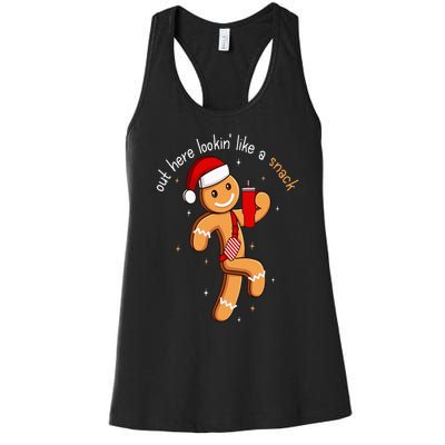 Out Here Looking Like A Snack Funny BouJee Xmas Gingerbread Women's Racerback Tank