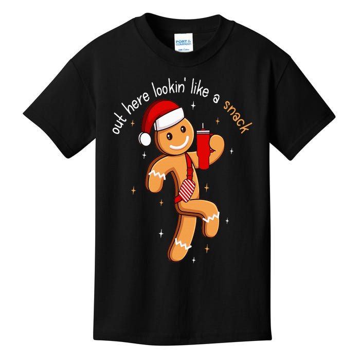 Out Here Looking Like A Snack Funny BouJee Xmas Gingerbread Kids T-Shirt