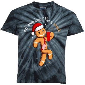 Out Here Looking Like A Snack Funny BouJee Xmas Gingerbread Kids Tie-Dye T-Shirt