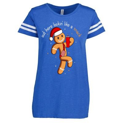 Out Here Looking Like A Snack Funny BouJee Xmas Gingerbread Enza Ladies Jersey Football T-Shirt