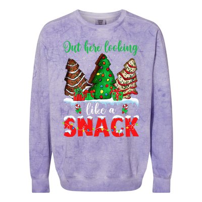 Out Here Looking Like A Snack Christmas Trees Colorblast Crewneck Sweatshirt