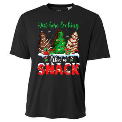 Out Here Looking Like A Snack Christmas Trees Cooling Performance Crew T-Shirt