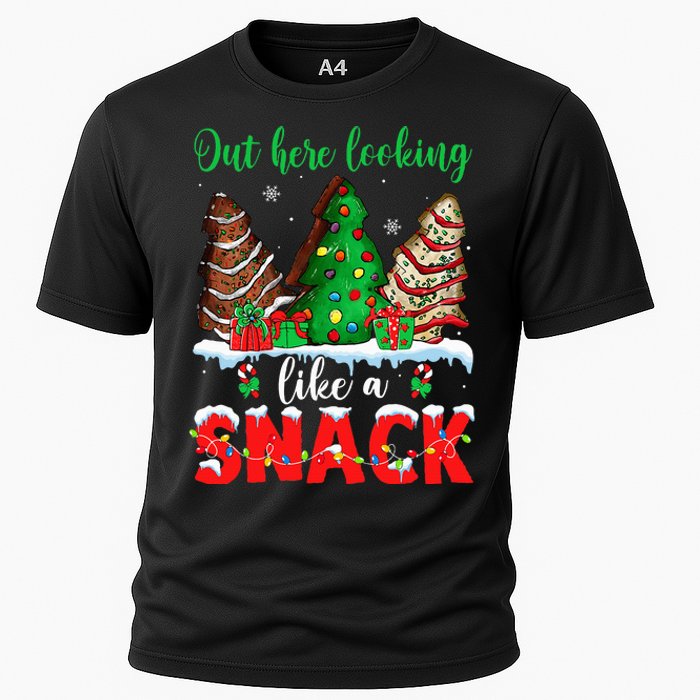 Out Here Looking Like A Snack Christmas Trees Cooling Performance Crew T-Shirt