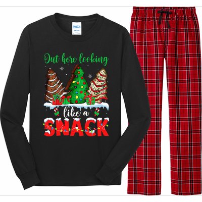 Out Here Looking Like A Snack Christmas Trees Long Sleeve Pajama Set