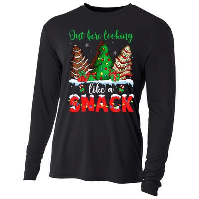 Out Here Looking Like A Snack Christmas Trees Cooling Performance Long Sleeve Crew