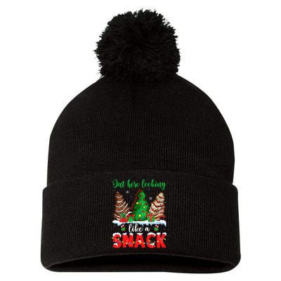 Out Here Looking Like A Snack Christmas Trees Pom Pom 12in Knit Beanie