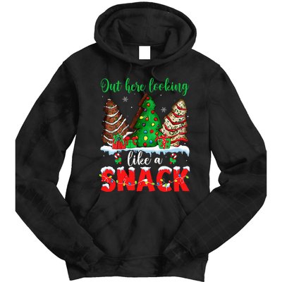 Out Here Looking Like A Snack Christmas Trees Tie Dye Hoodie