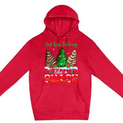 Out Here Looking Like A Snack Christmas Trees Premium Pullover Hoodie