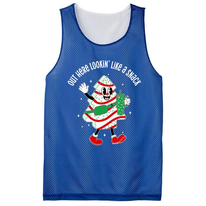 Out Here Looking Like A Snack Christmas Tree Cake Gift Mesh Reversible Basketball Jersey Tank