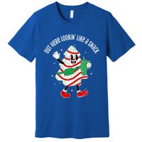 Out Here Looking Like A Snack Christmas Tree Cake Gift Premium T-Shirt