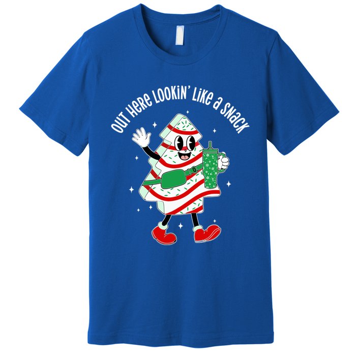 Out Here Looking Like A Snack Christmas Tree Cake Gift Premium T-Shirt