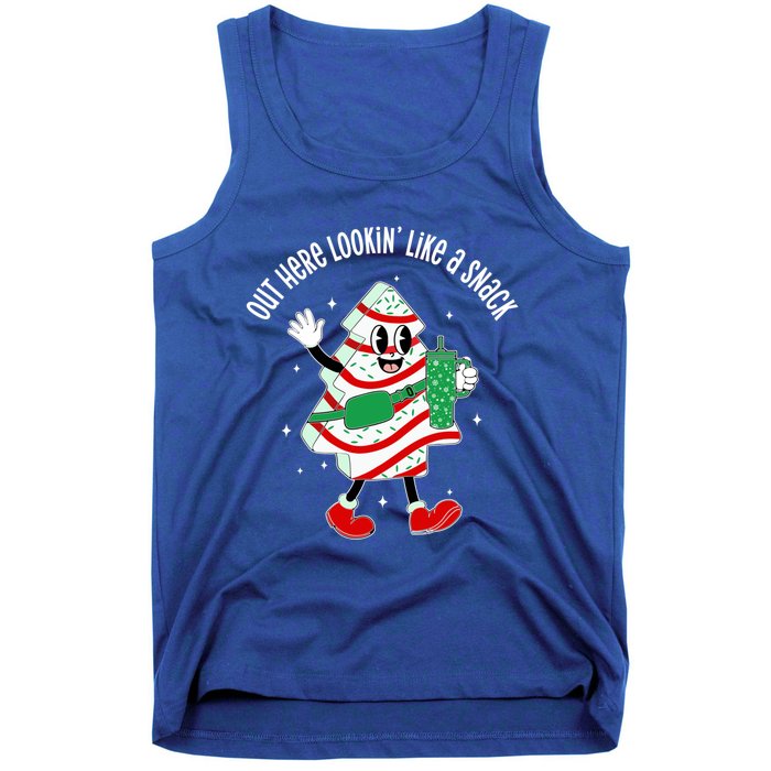 Out Here Looking Like A Snack Christmas Tree Cake Gift Tank Top