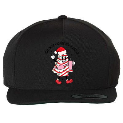 Out Here Lookin Like A Snack Boojee Christmas Tree Cake Gift Wool Snapback Cap