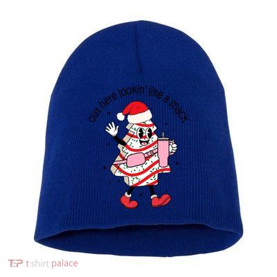Out Here Lookin Like A Snack Boojee Christmas Tree Cake Gift Short Acrylic Beanie