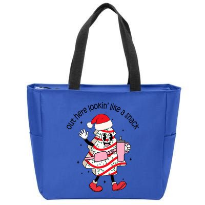 Out Here Lookin Like A Snack Boojee Christmas Tree Cake Gift Zip Tote Bag