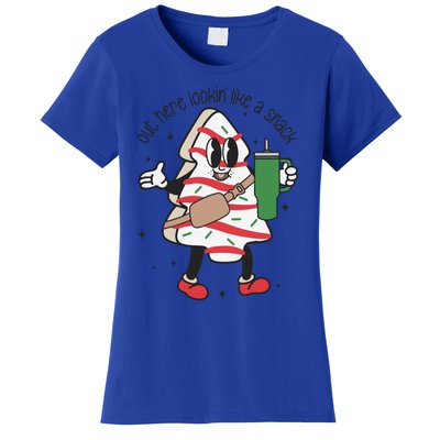 Out Here Lookin Like A Snack Boojee Cute Christmas Tree Cake Gift Women's T-Shirt