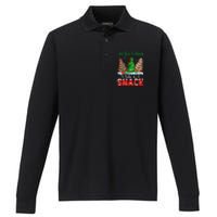 Out Here Looking Like A Snack Christmas Trees Cakes Debbie Performance Long Sleeve Polo