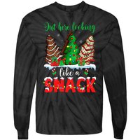 Out Here Looking Like A Snack Christmas Trees Cakes Debbie Tie-Dye Long Sleeve Shirt