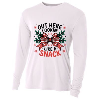 Out Hear Lookin Like A Snack Christmas Holiday Season Xmas Cooling Performance Long Sleeve Crew
