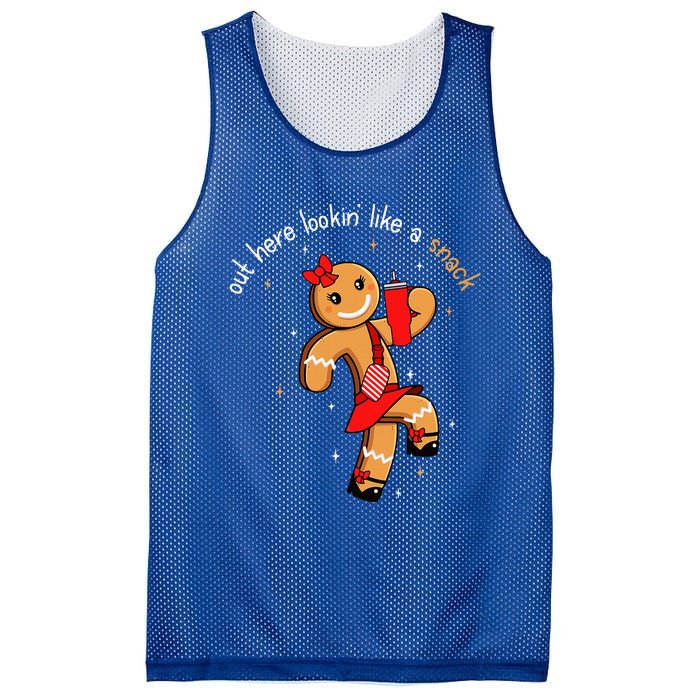 Out Here Looking Like A Snack Boujee Xmas Gingerbread Mesh Reversible Basketball Jersey Tank