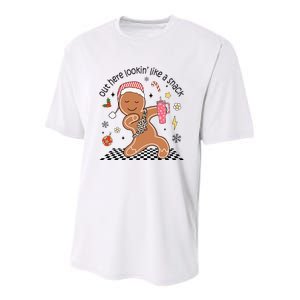 Out Here Looking Like A Snack Christmas Boujee Gingerbread Youth Performance Sprint T-Shirt