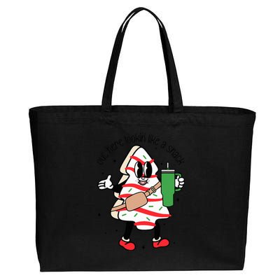 Out Here Looking Like A Snack Cute Xmas Christmas Tree Cake Cotton Canvas Jumbo Tote