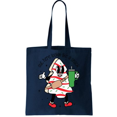 Out Here Looking Like A Snack Cute Xmas Christmas Tree Cake Tote Bag