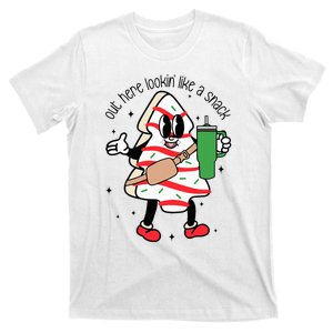 Out Here Looking Like A Snack Cute Xmas Christmas Tree Cake T-Shirt