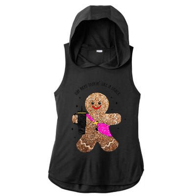 out here looking like a snack gingerbread man Ladies PosiCharge Tri-Blend Wicking Draft Hoodie Tank