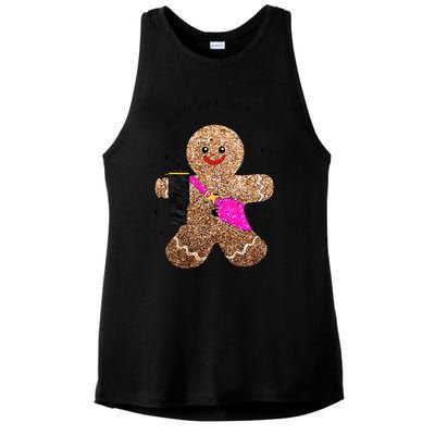 out here looking like a snack gingerbread man Ladies PosiCharge Tri-Blend Wicking Tank