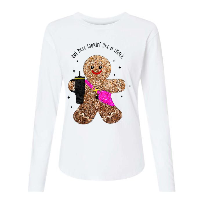 out here looking like a snack gingerbread man Womens Cotton Relaxed Long Sleeve T-Shirt