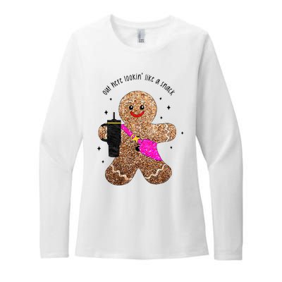 out here looking like a snack gingerbread man Womens CVC Long Sleeve Shirt