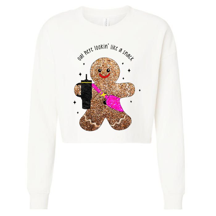 out here looking like a snack gingerbread man Cropped Pullover Crew