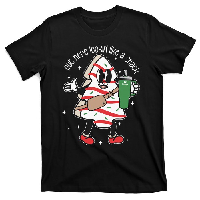 Out Here Looking Like A Snack Cute Boo Jee Xmas Trees Cakes T-Shirt