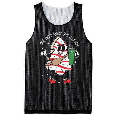 Out Here Looking Like A Snack Cute Boo Jee Xmas Trees Cakes Mesh Reversible Basketball Jersey Tank