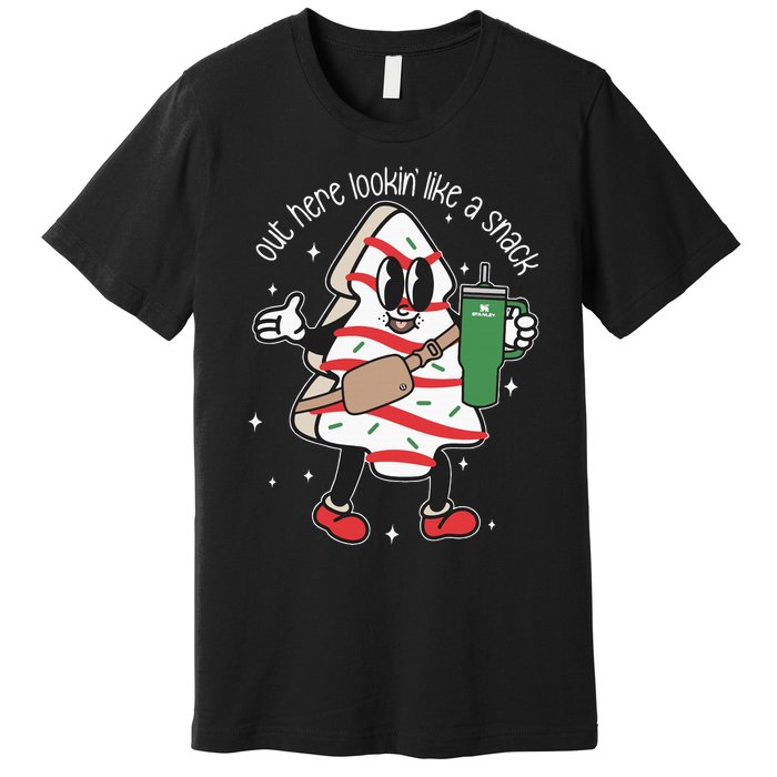 Out Here Looking Like A Snack Cute Boo Jee Xmas Trees Cakes Premium T-Shirt