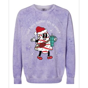 Out Here Looking Like A Snack Boujee Christmas Tree Cake Colorblast Crewneck Sweatshirt