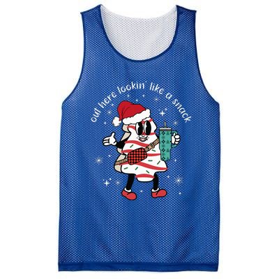 Out Here Looking Like A Snack Boujee Christmas Tree Cake Mesh Reversible Basketball Jersey Tank