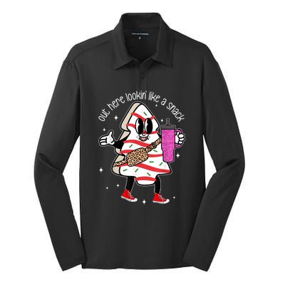 Out Here Lookin Like A Snack Funny Gift Silk Touch Performance Long Sleeve Polo