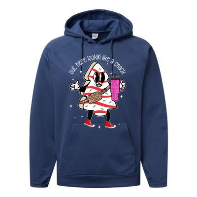 Out Here Lookin Like A Snack Funny Gift Performance Fleece Hoodie